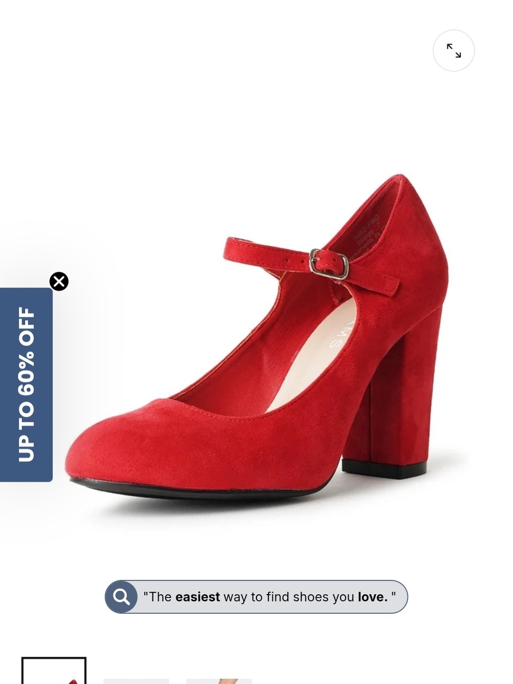 Red Suede Mary Jane Block Heels for Women